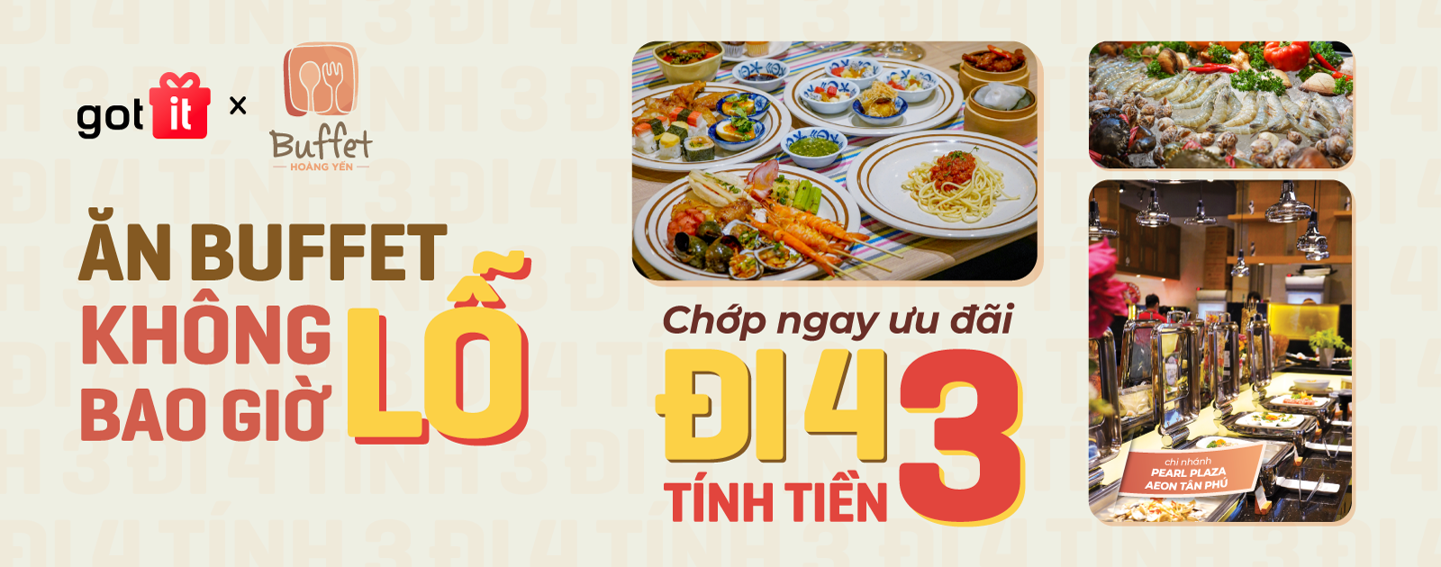 Hoàng Yến Buffet - Đi 4 tính tiền 3
