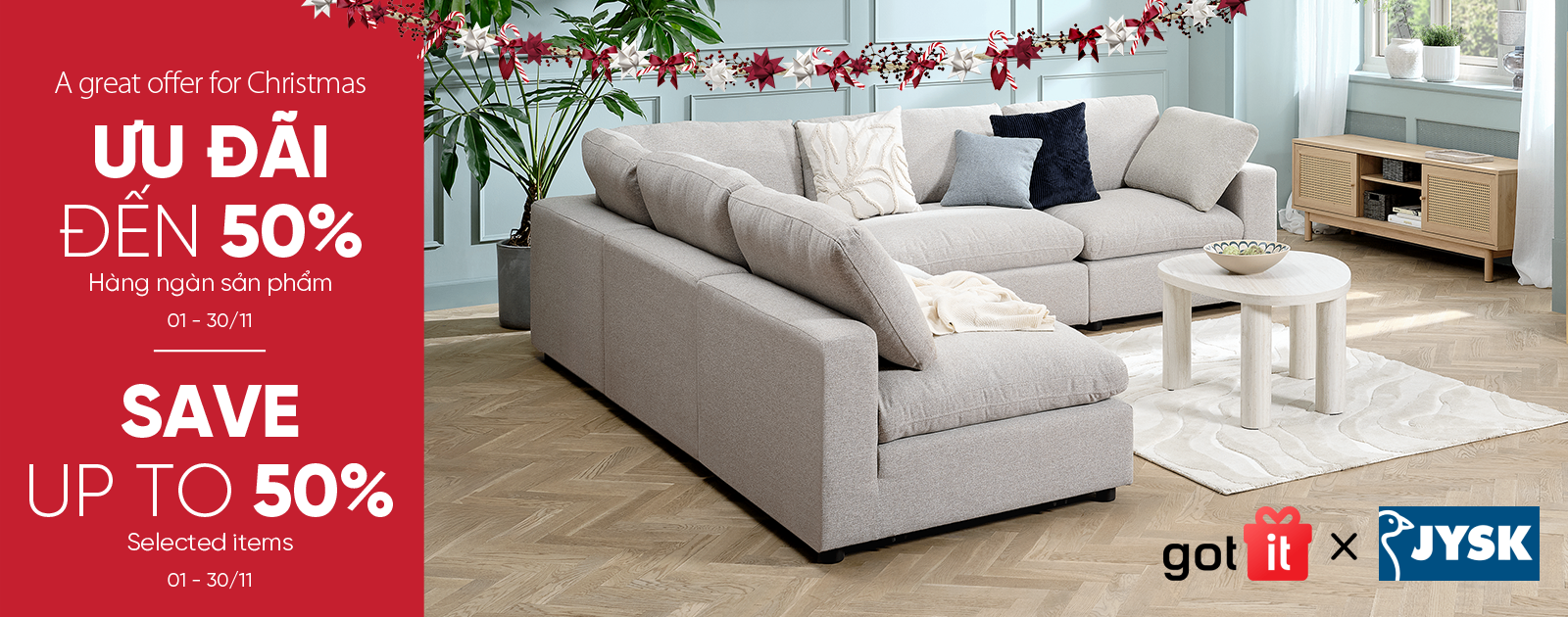 Ưu đãi mùa lễ hội đến 50%