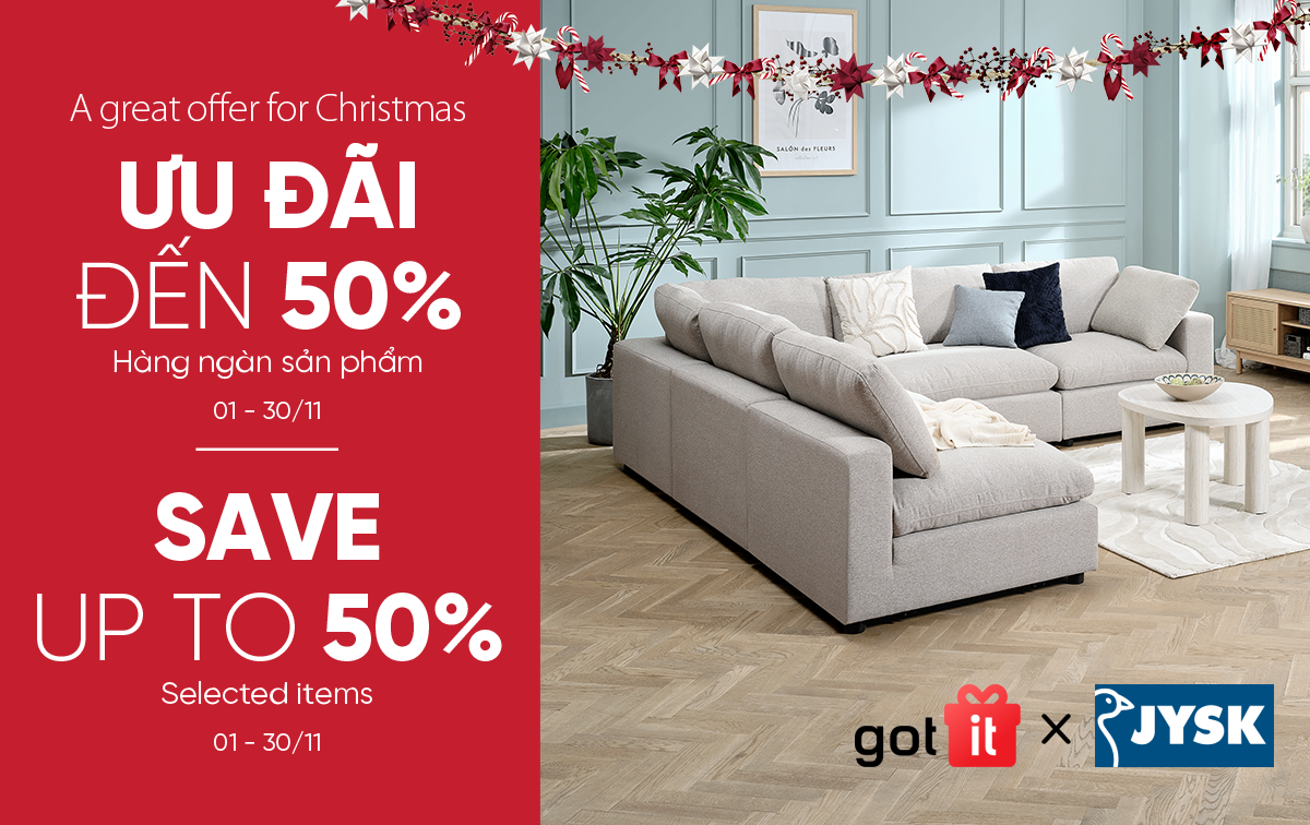 Ưu đãi mùa lễ hội đến 50%