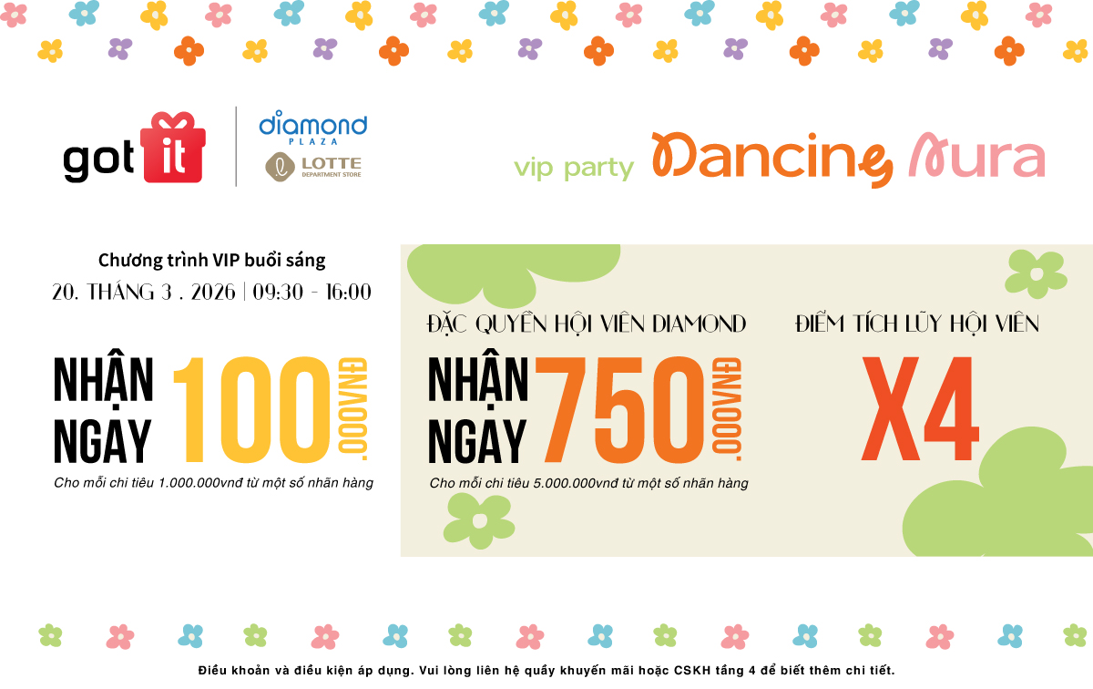 Mua sắm nhận quà tại Diamond Plaza