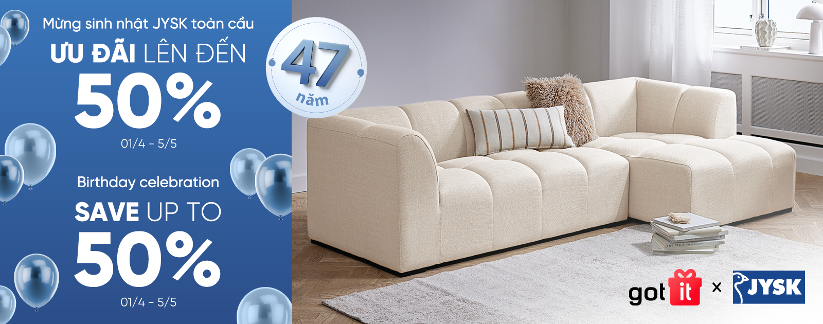 Mừng sinh nhật, giảm sâu đến 50%