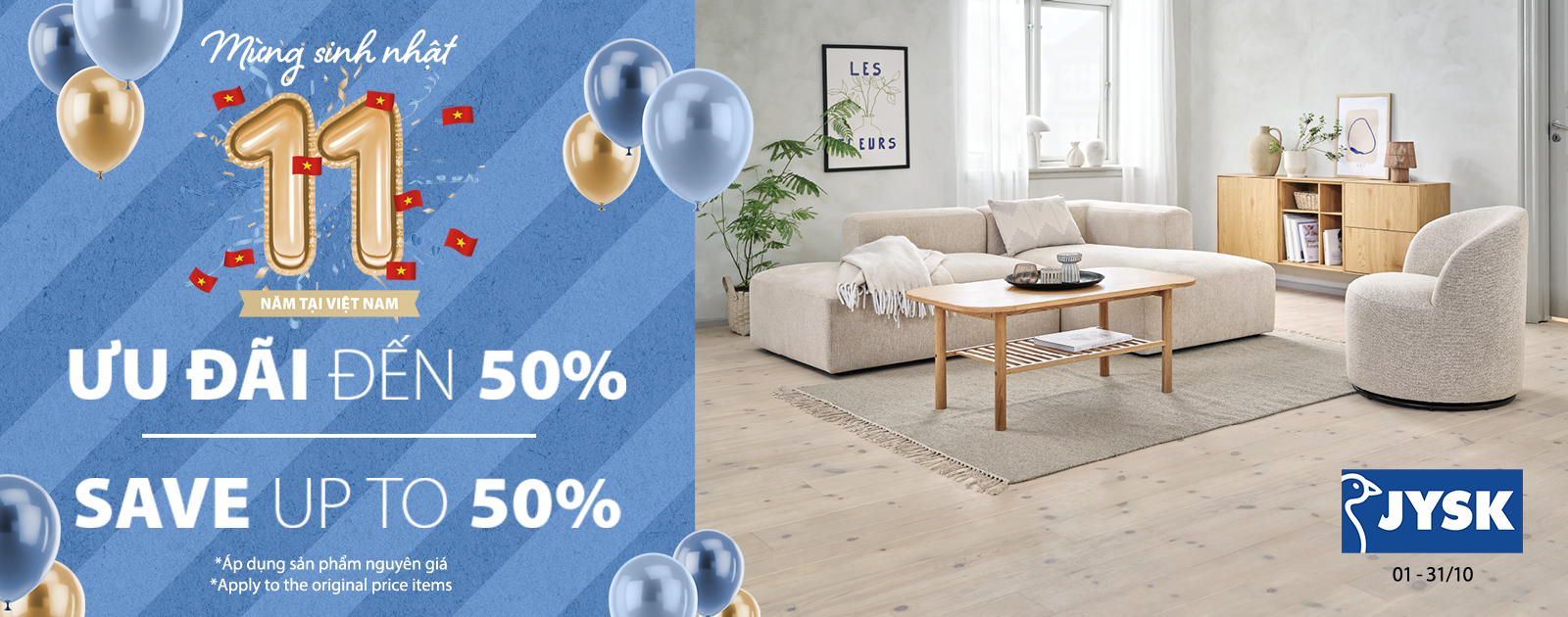 Giảm đến 50% nhân 11 năm JYSK Việt Nam